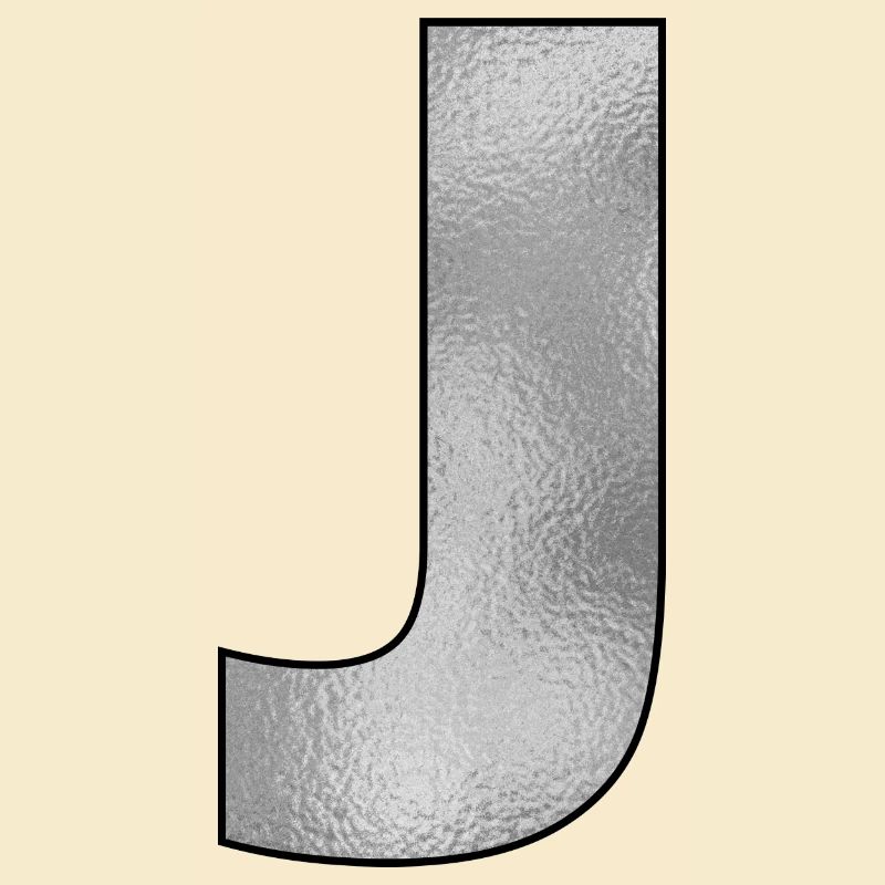 Buchstabe J Silber