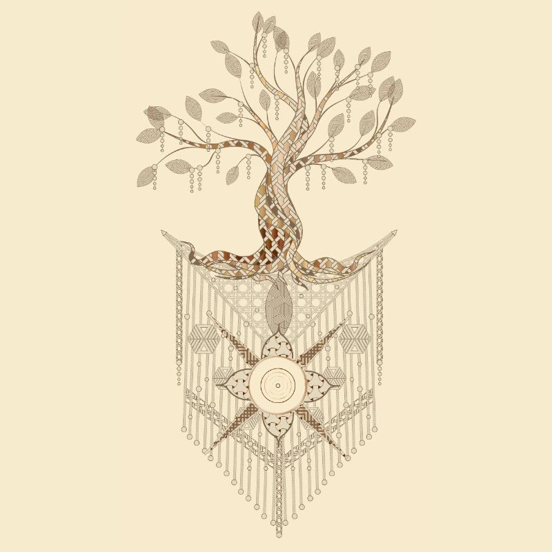 Makramee-Baum des Lebens im kunstvollen Design