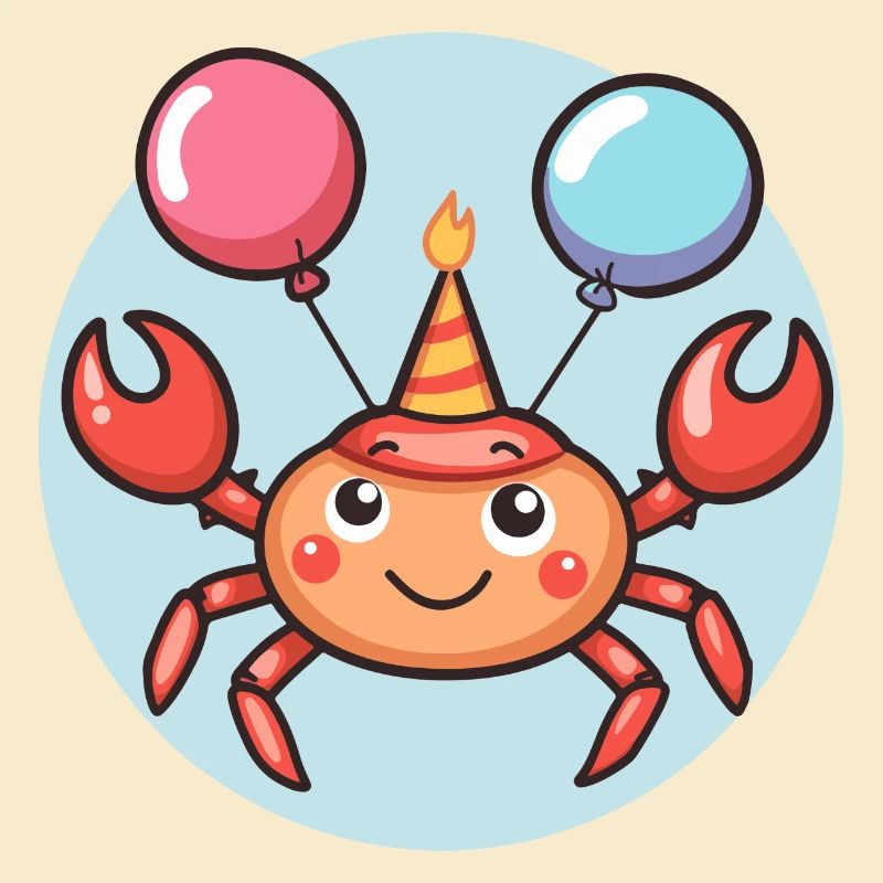 Krebs Krabbe Geburtstag Comic