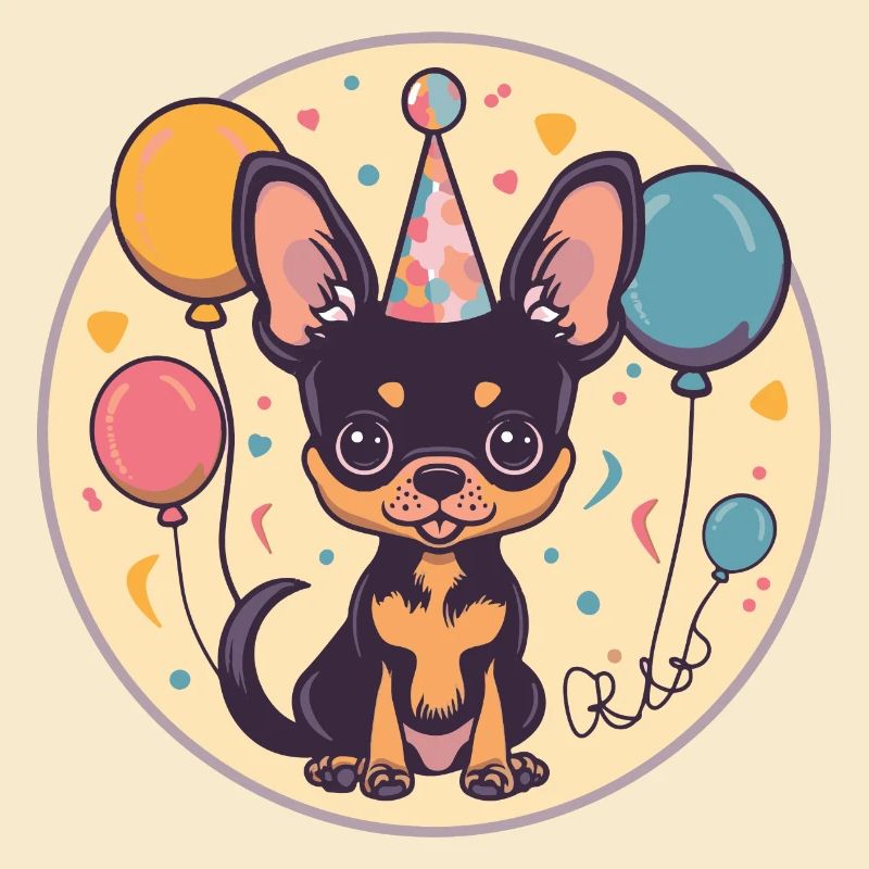 Chihuahua Hunde Geburtstag Comic