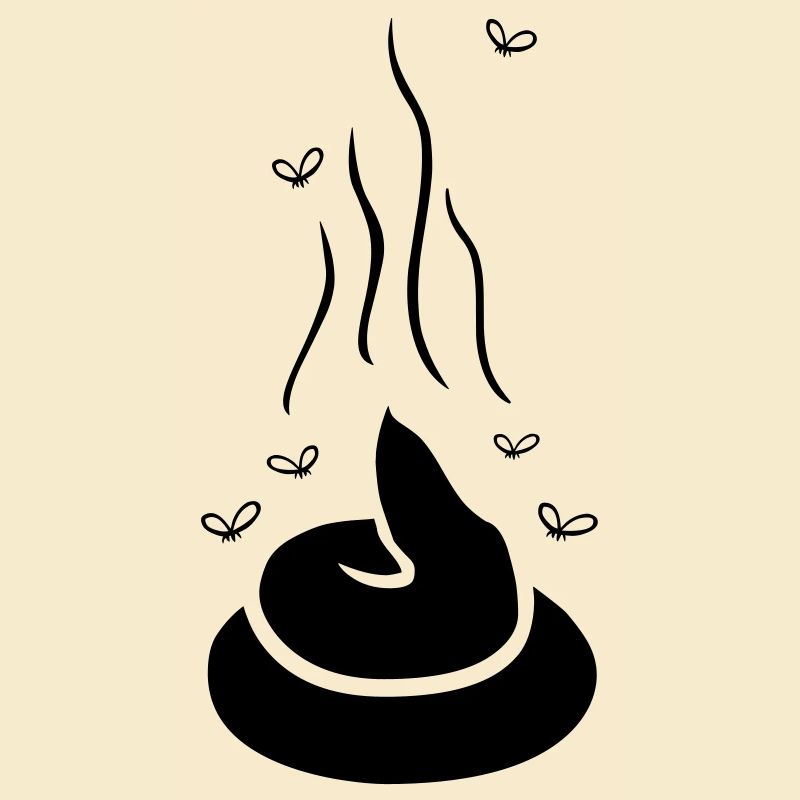 Dampfender Scheißhaufen mit Fliegen - einfärbbar