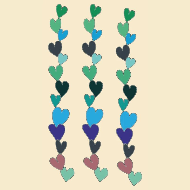 heart chain blue