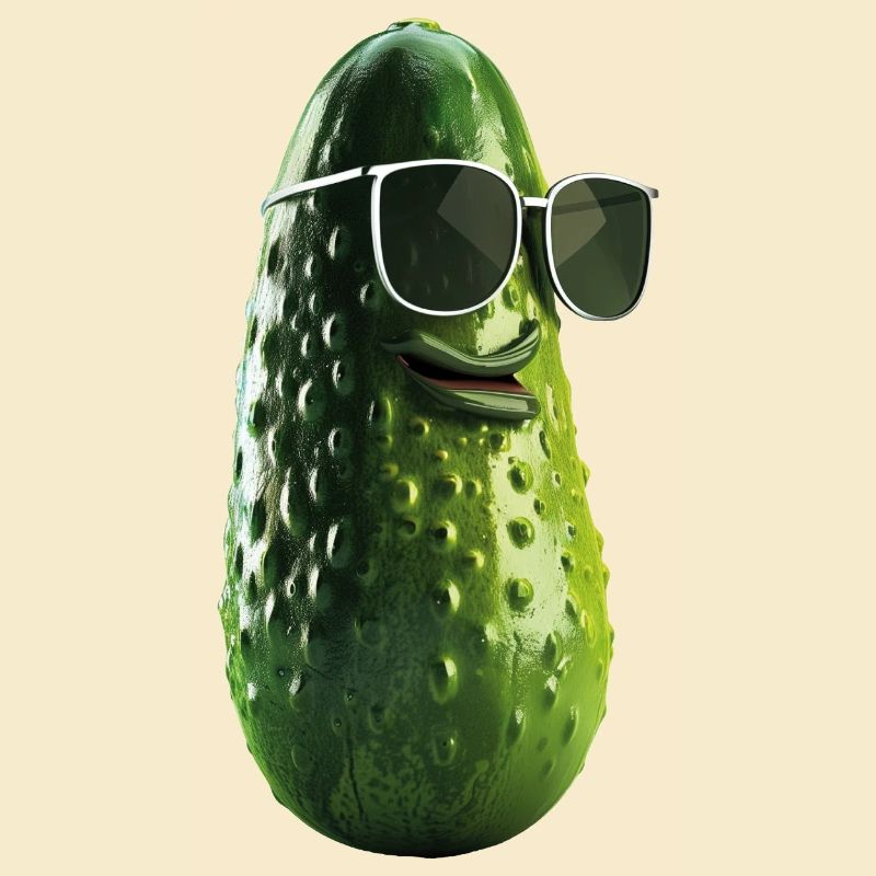 Cornichon de concombre avec lunettes de soleil