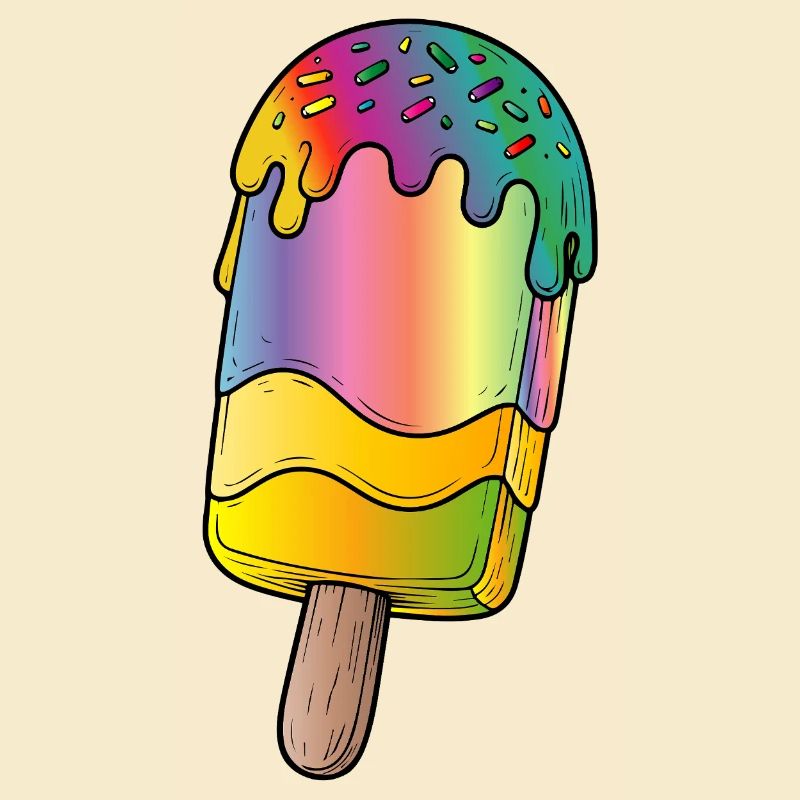 Illustration de dessins animés de glace arc-en-ciel