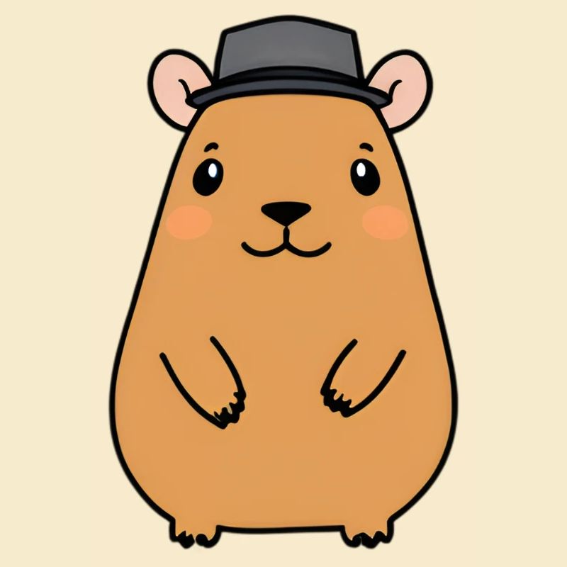 Kapu Capybara with Felt Hat