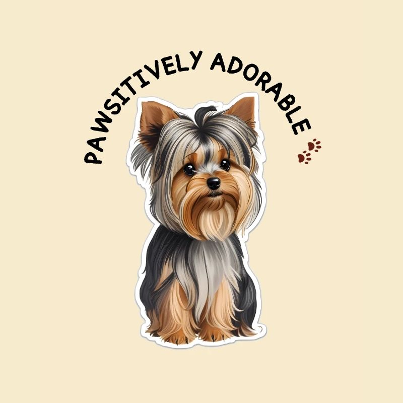 Yorkie avec une déclaration douce