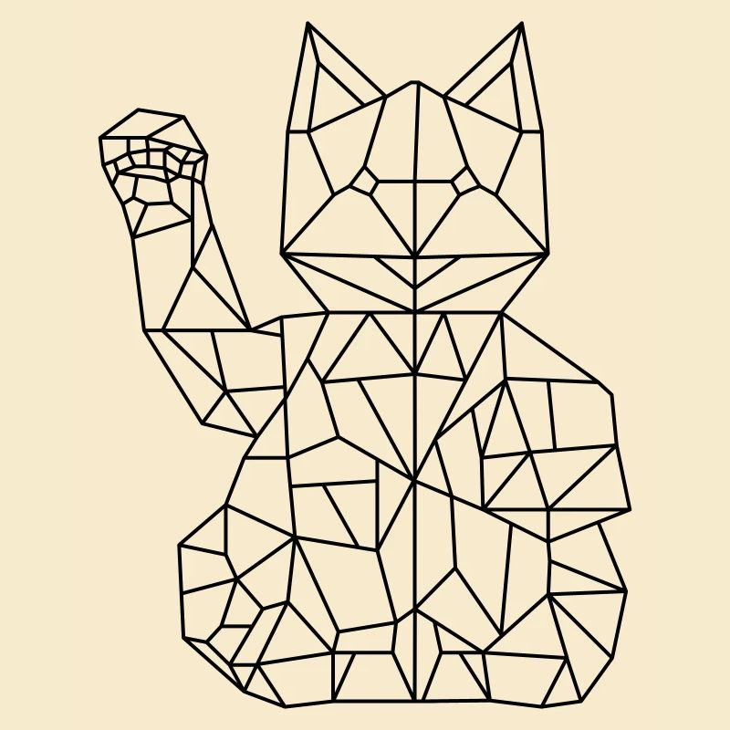Chat de fortune Maneki-neko Polygone
