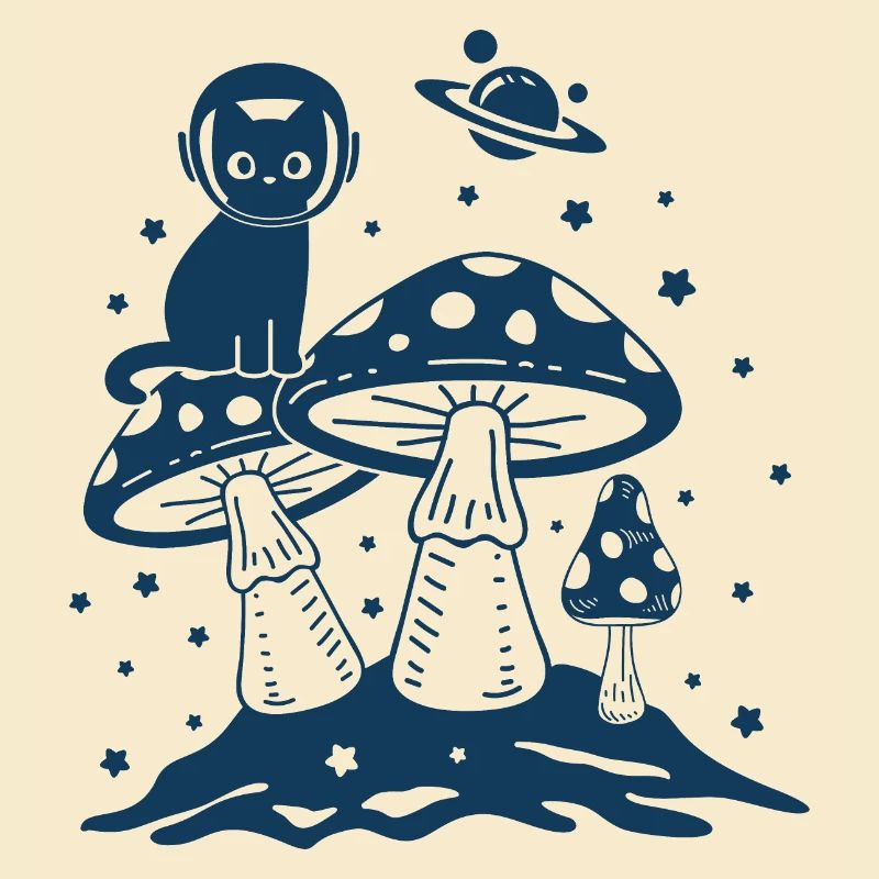 Chat et champignons