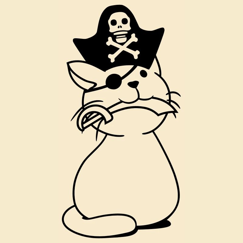 Cute Pirate Cat Buccaneer Eye Patch Hat Saber