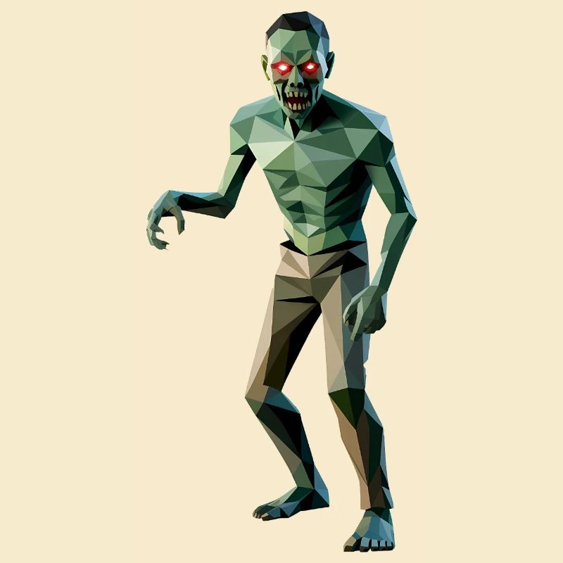 Zombie - Cooles Low-Poly-Logo