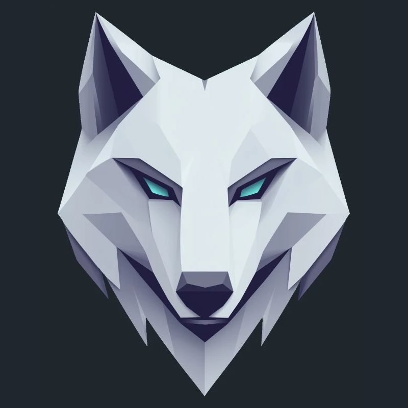 Wolf logo, wolf head, emblem, white wolf
