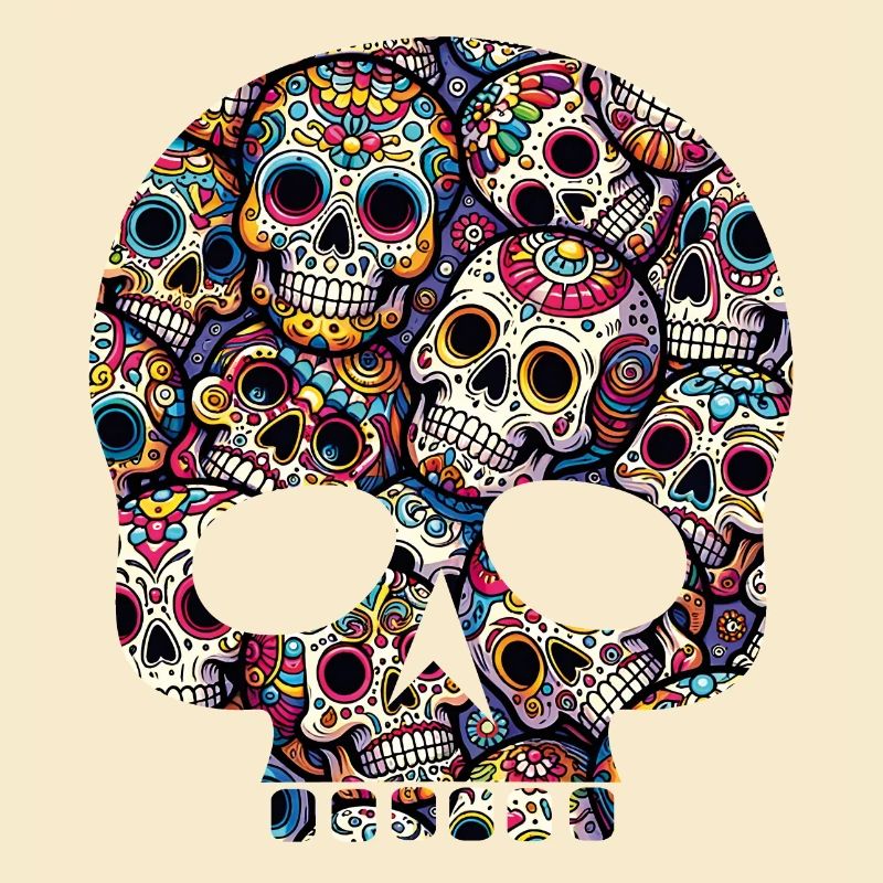 Colorful decorative skull pattern