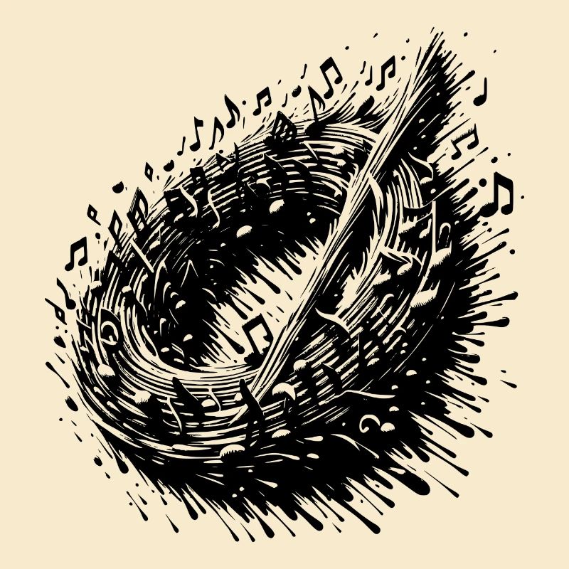 Circling Music Notes Scale Circle