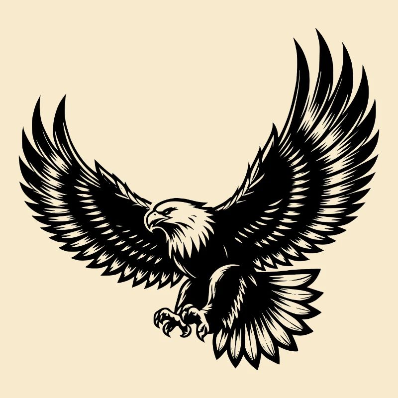 Aigle expressif aux ailes déployées