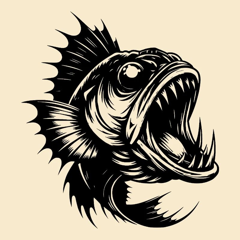 Furchteinflößender Meeresjäger mit riesigem Maul