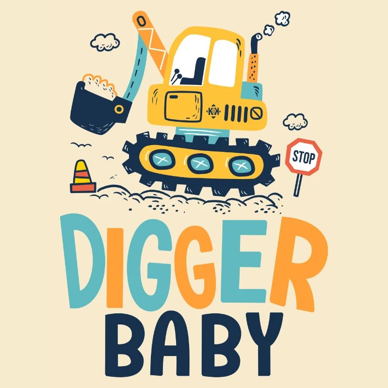 Baby Digger Birth Baby, Dad Construction Site