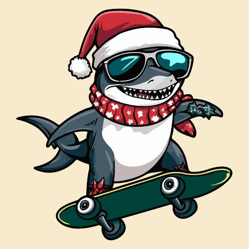 requin Noël drôle
