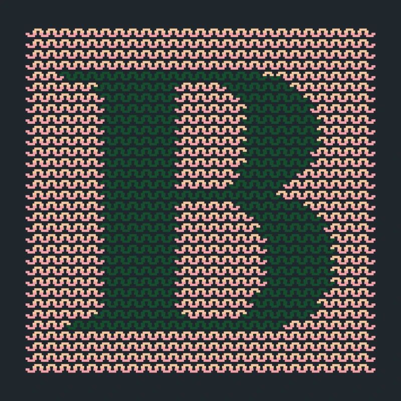 Garn Serif Buchstabe B Grün