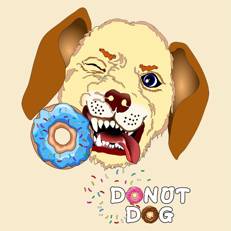Hund beißt Donut