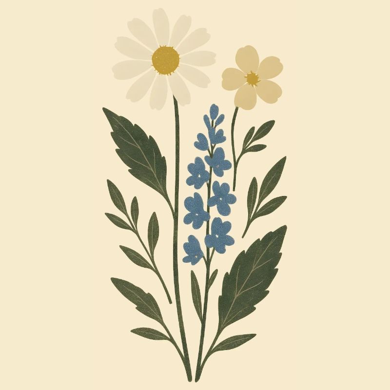 Daisy Lavender Flower Collage