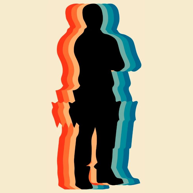 Retro Tischler Silhouette Vintage-Holzarbeiter