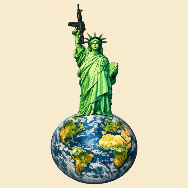 Freiheitsstatue mit M4-Karabiner