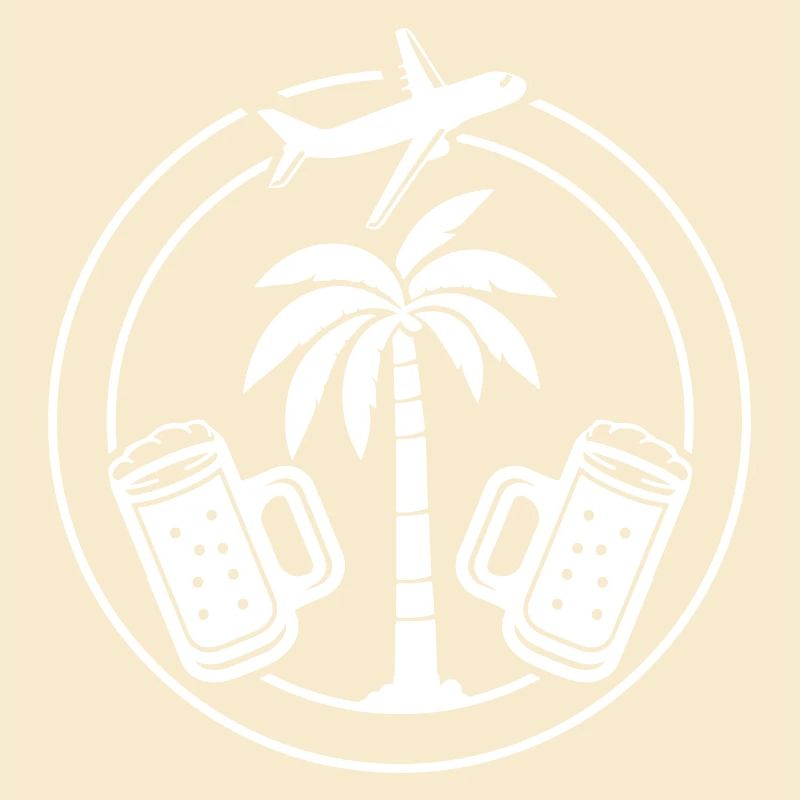 Bier Palmen Urlaub Flugzeug