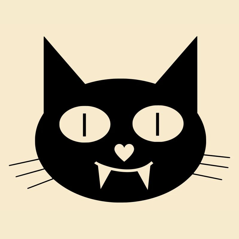 Halloween Vampir-Katze mit Eckzähnen