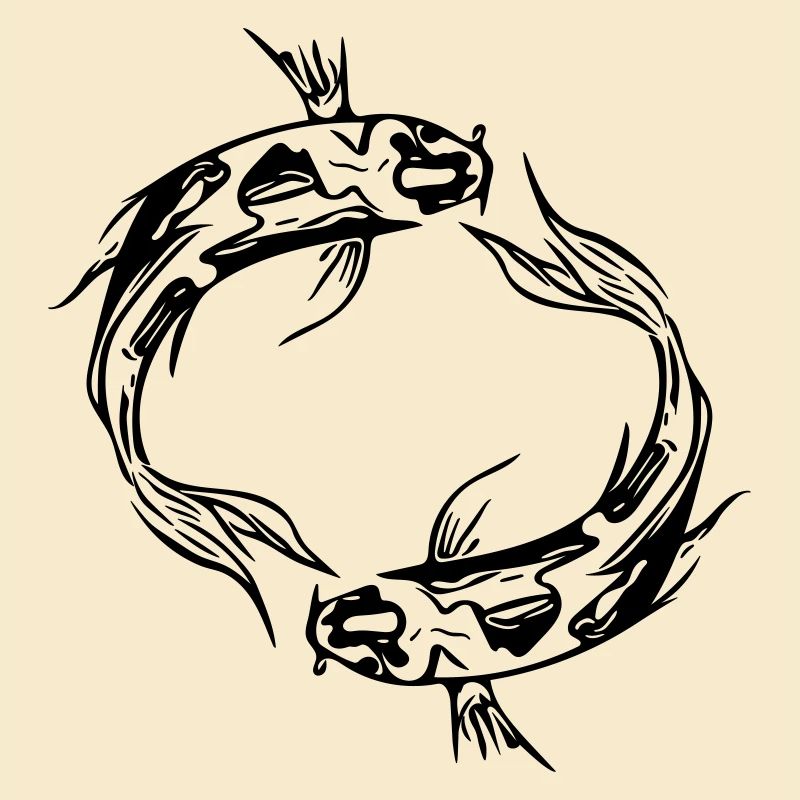 Two Vector Koi Carp Fish