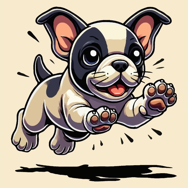 Sauts de chiot bouledogue français