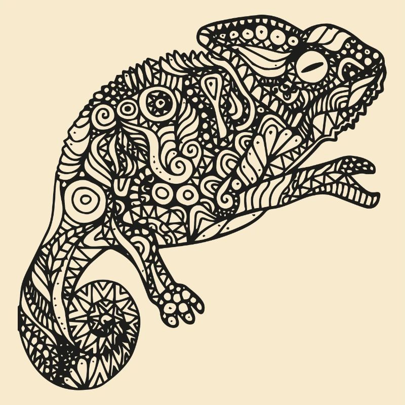Mandala chameleon pattern