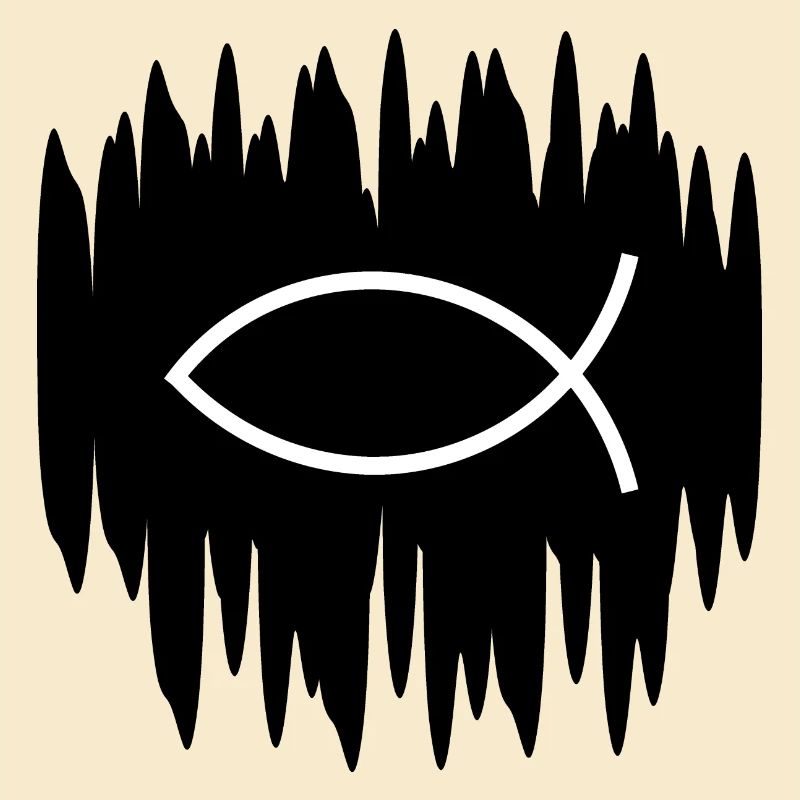 Jesus Fish White Black Ichthys Fish Fish