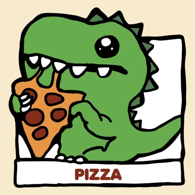 Pizza Saurier Dino Geschenk Idee