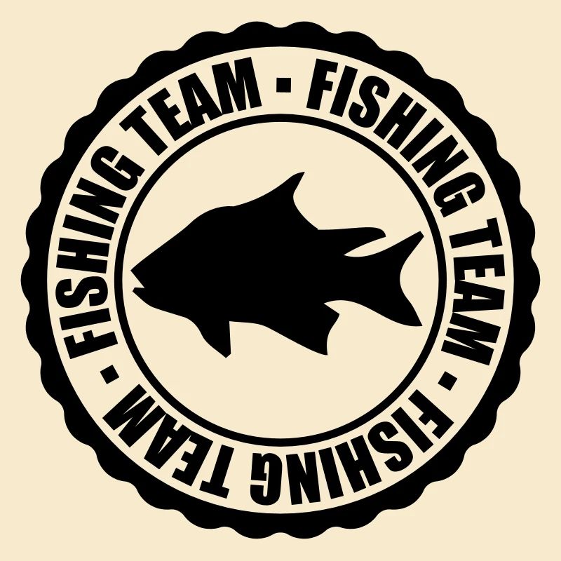 cercle rond timbre logo de l'équipe de pêche sport attrapé