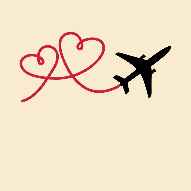 Flugzeug Flieger mit Herz