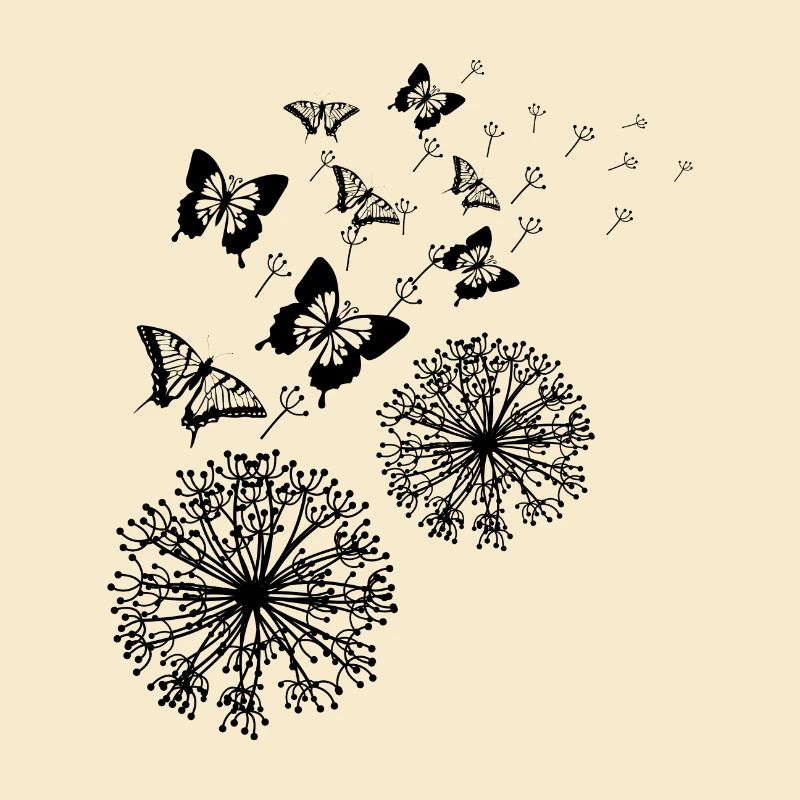 Pusteblume und Schmetterlinge Geschenk