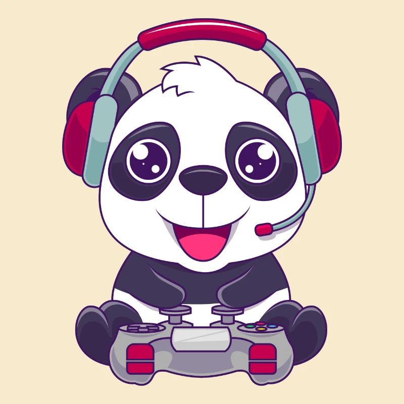 Süßer Panda Gaming Bär mit Gaming Süßes Geschenk