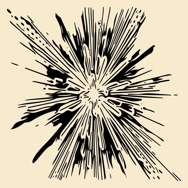Explosion - Vintage Vector Lignes