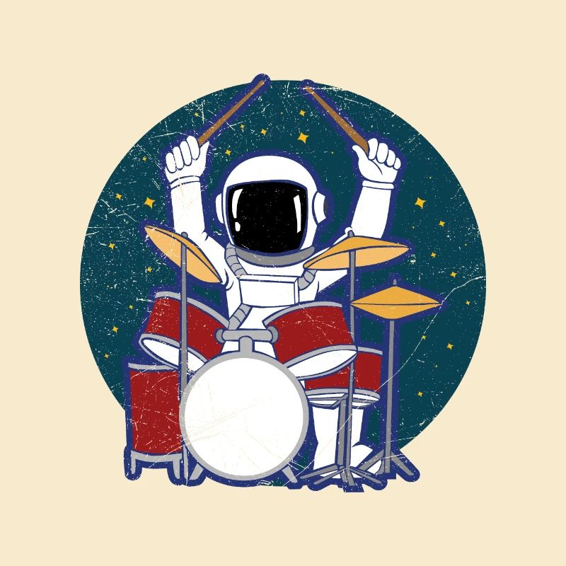 Astronaut Drummer Space Lover Gift Idea