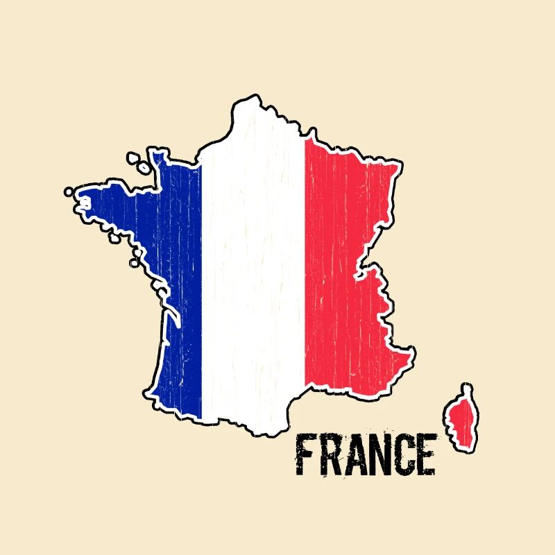 Plan de la carte du drapeau de la France