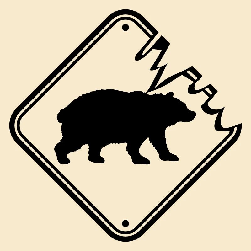 Lebensgefahr Schild Bär