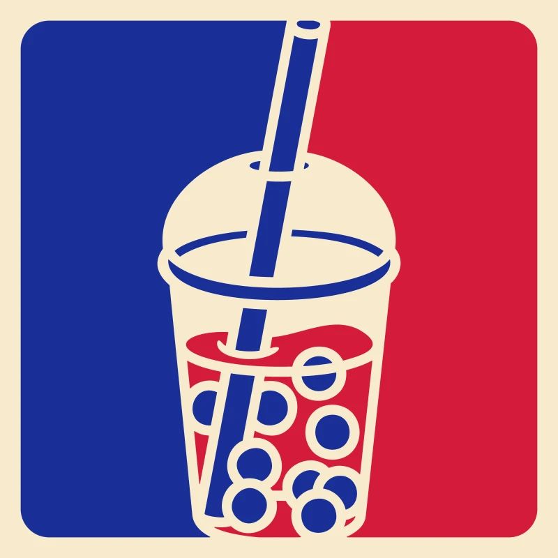 Blau Rot Bubble Tea
