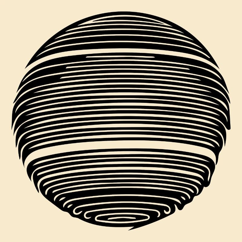 Sphère de planète géométrique avec rayures