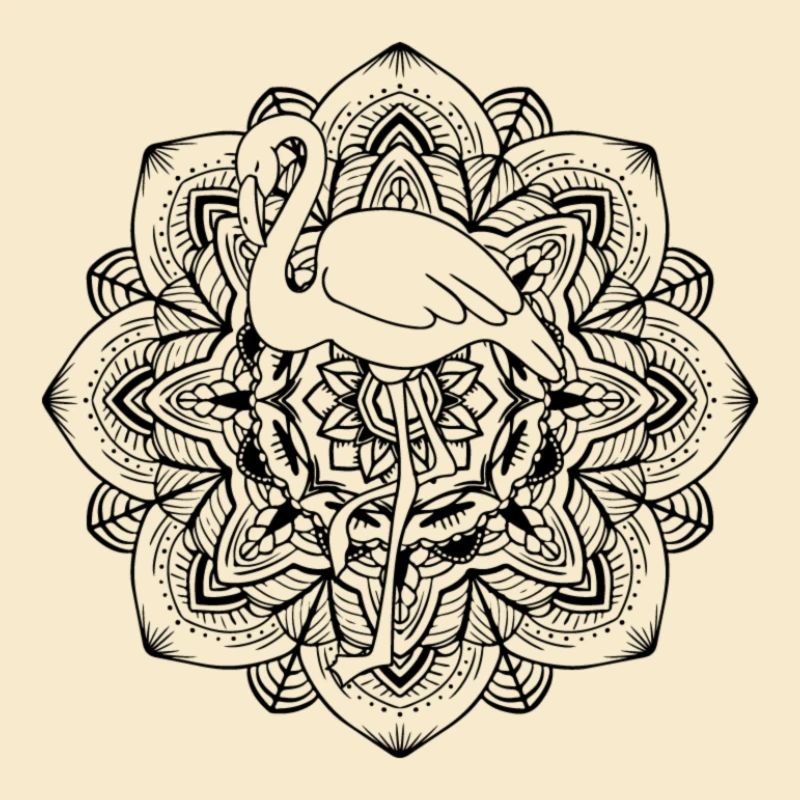 Flamant rose mandala