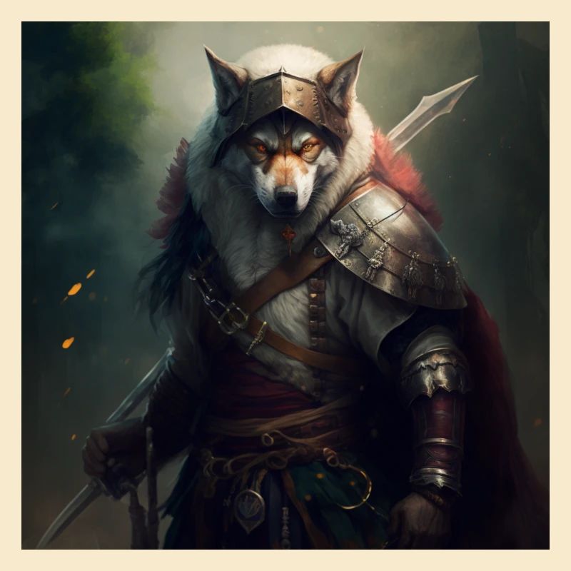 Guerrier loup avec épée