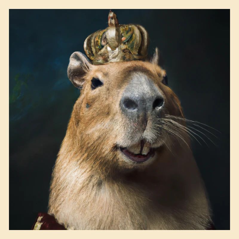 Capybara mit Krone
