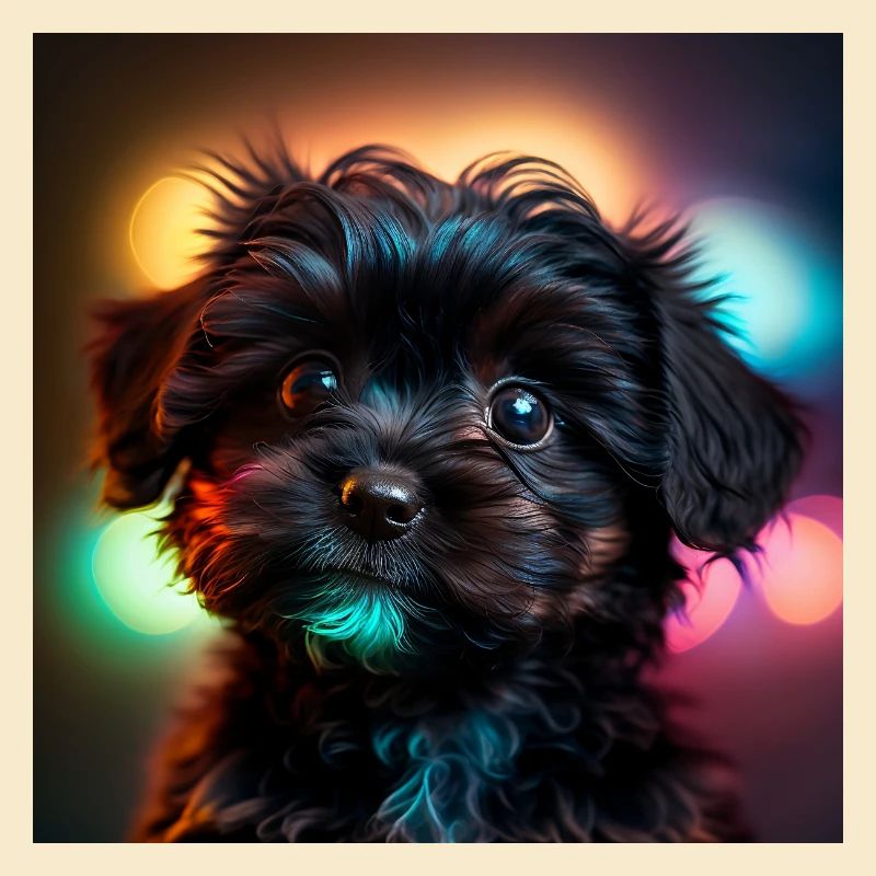 A dog and its reflections