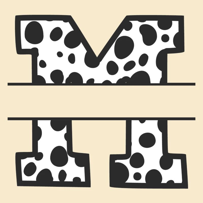 letter m custom cow pattern