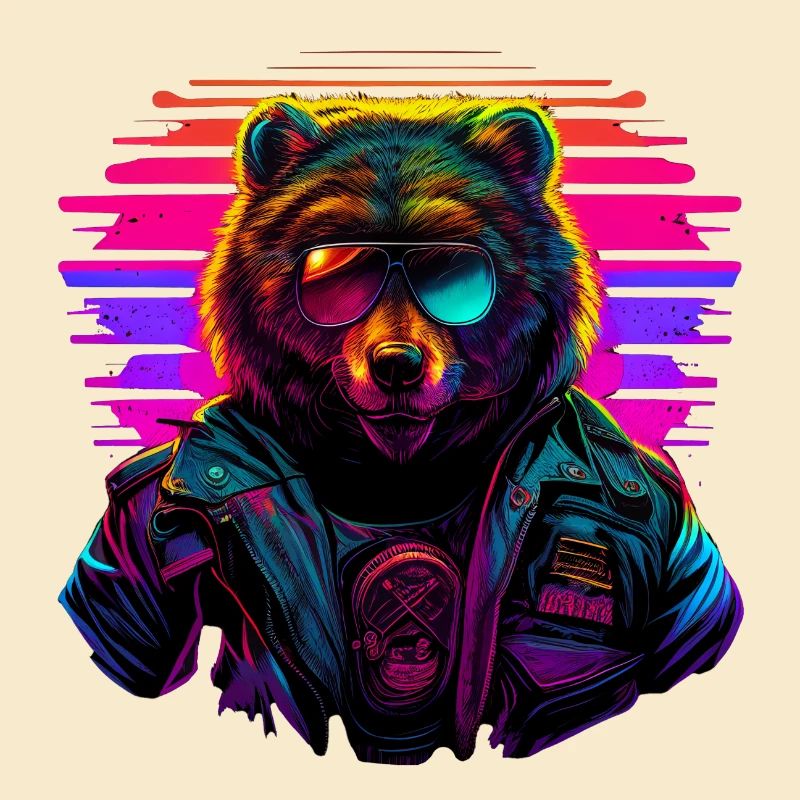 Retro Emblems - Animal - Pilot Bear
