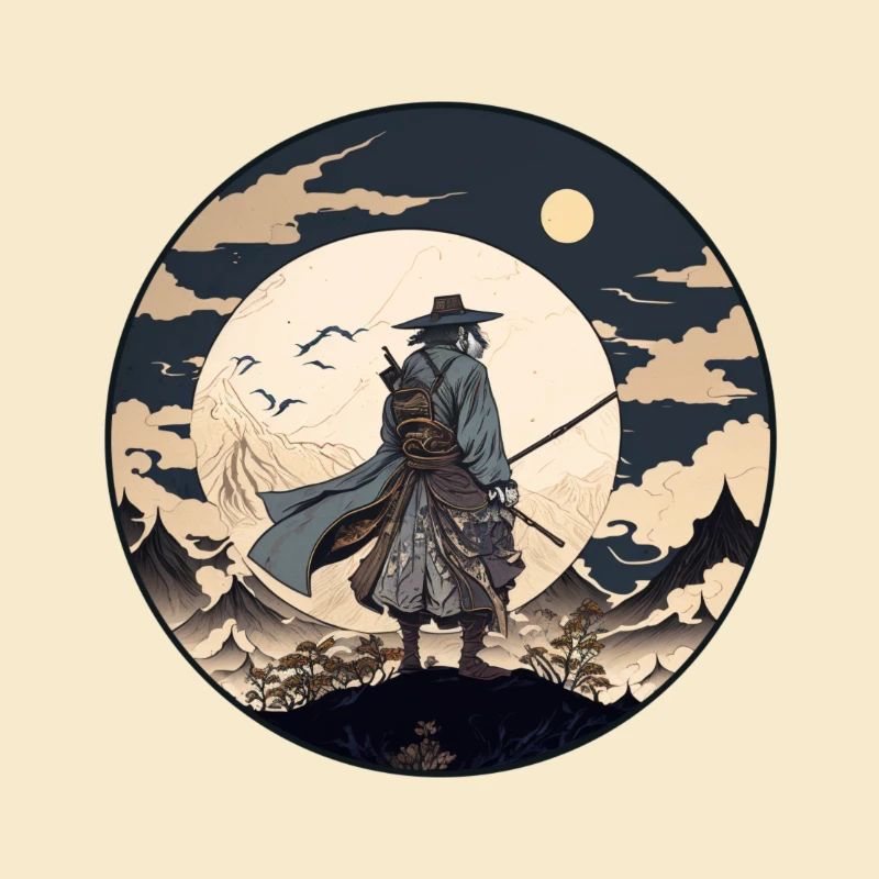 Nr. 13 : Japanischer Kunst-Samurai-Kämpfer Ukiyo_e Stil